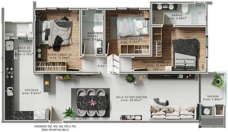 Imagem Apartamento com 2 Quartos à Venda, 98 m² em Camobi - Santa Maria
