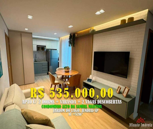 Apartamento com 2 Quartos à Venda, 52 m² em Jardim Do Lago - Jundiaí