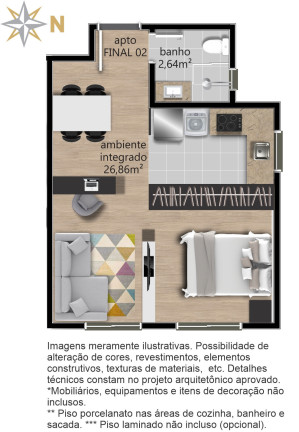 Imagem Apartamento com 1 Quarto à Venda, 32 m² em Centro - Caxias Do Sul