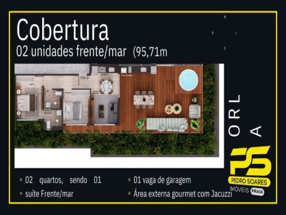 Imagem Apartamento com 2 Quartos à Venda, 45 m² em Cabo Branco - João Pessoa