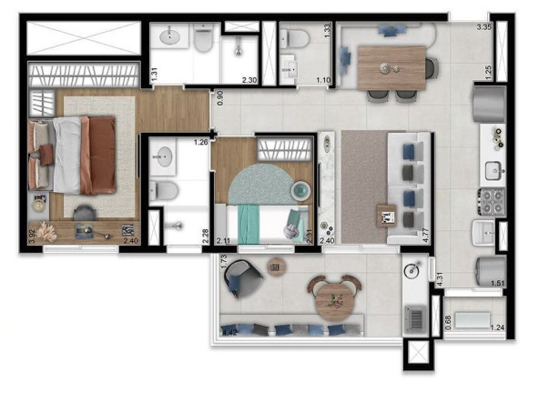 Imagem Apartamento com 2 Quartos à Venda, 48 m² em Vila Osasco - Osasco Imagem Apartamento com 2 Quartos à Venda, 48 m² em Vila Osasco - Osasco