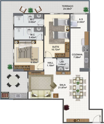 Imagem Apartamento com 2 Quartos à Venda, 96 m² em Aviação - Praia Grande Imagem Apartamento com 2 Quartos à Venda, 96 m² em Aviação - Praia Grande