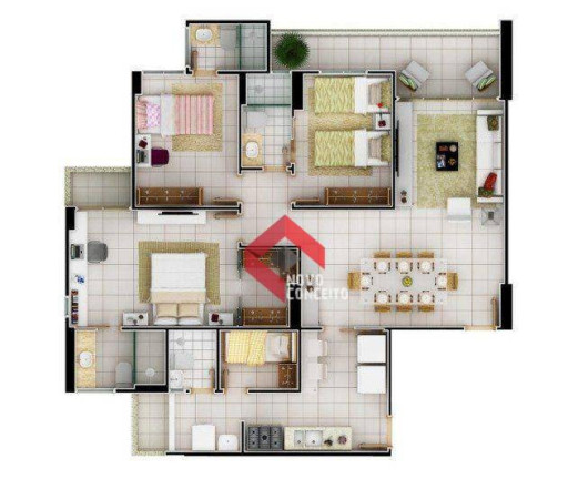 Imagem Apartamento com 3 Quartos à Venda, 106 m² em Engenheiro Luciano Cavalcante - Fortaleza