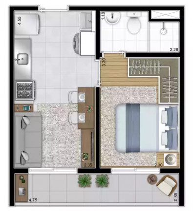 Imagem Apartamento com 2 Quartos à Venda, 34 m² em Santa Cecília - São Paulo Imagem Apartamento com 2 Quartos à Venda, 34 m² em Santa Cecília - São Paulo