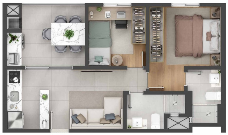 Imagem Apartamento com 2 Quartos à Venda, 47 m² em Centro - Pinhais