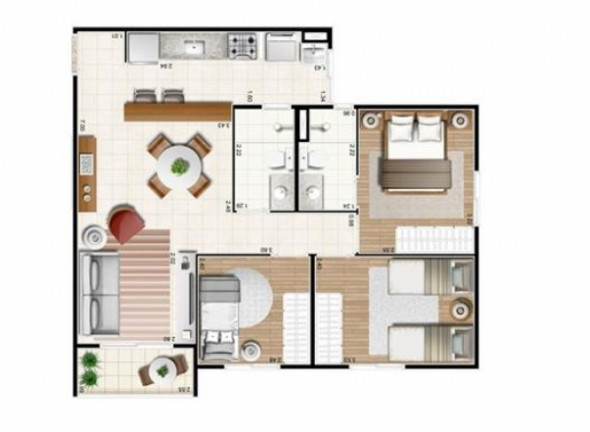 Imagem Apartamento com 3 Quartos à Venda, 66 m² em Parque Residencial João Luiz - Hortolândia
