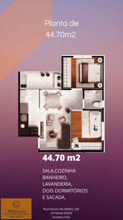 Imagem Apartamento com 2 Quartos à Venda, 45 m² em Jardim Maria Dirce - Guarulhos