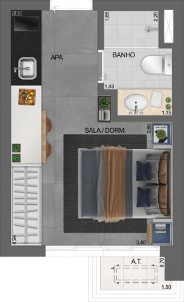 Imagem Imóvel com 1 Quarto à Venda, 21 m² em Paraíso - São Paulo