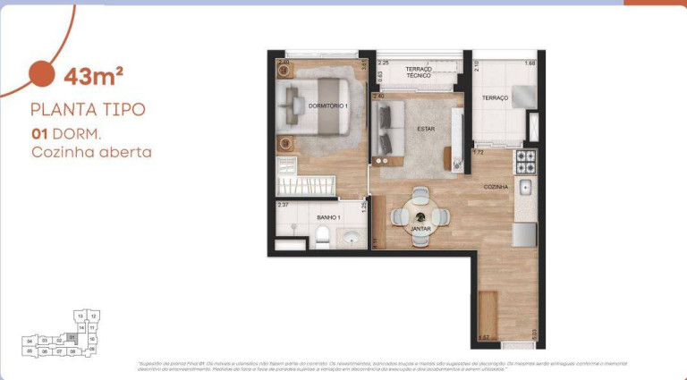 Imagem Apartamento com 1 Quarto à Venda, 43 m² em Tatuapé - São Paulo