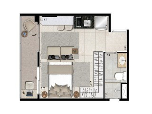 Imagem Apartamento com 1 Quarto à Venda, 25 m² em Centro - São Paulo