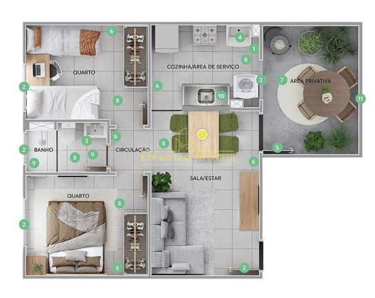 Imagem Apartamento com 2 Quartos à Venda, 44 m² em Forquilhas - São José Imagem Apartamento com 2 Quartos à Venda, 44 m² em Forquilhas - São José