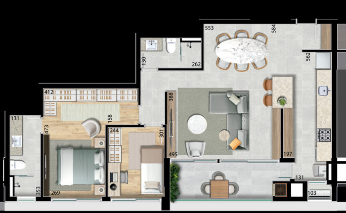Imagem Apartamento com 2 Quartos à Venda, 119 m² em Bacacheri - Curitiba