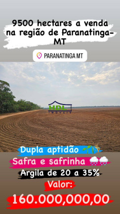 Imagem Fazenda à Venda, 9.500 m² em Zona Rural - Paranatinga