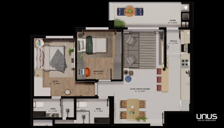 Imagem Apartamento com 2 Quartos à Venda, 68 m² em Barreiros - São José Imagem Apartamento com 2 Quartos à Venda, 68 m² em Barreiros - São José
