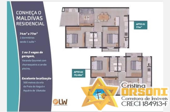 Imagem Apartamento com 2 Quartos à Venda, 74 m² em Parque Vivamar - Ubatuba Imagem Apartamento com 2 Quartos à Venda, 74 m² em Parque Vivamar - Ubatuba