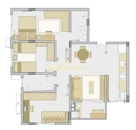Imagem Apartamento com 3 Quartos à Venda, 69 m² em Nova Palhoça - Palhoça