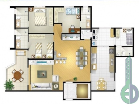 Imagem Apartamento com 3 Quartos à Venda, 129 m² em Centro - Santo André Imagem Apartamento com 3 Quartos à Venda, 129 m² em Centro - Santo André