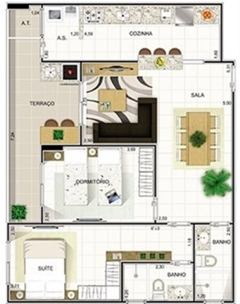 Apartamento com 2 Quartos à Venda, 76 m² em Mirim - Praia Grande