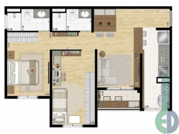 Imagem Imóvel com 2 Quartos à Venda, 56 m² em Planalto - São Bernardo Do Campo Imagem Imóvel com 2 Quartos à Venda, 56 m² em Planalto - São Bernardo Do Campo