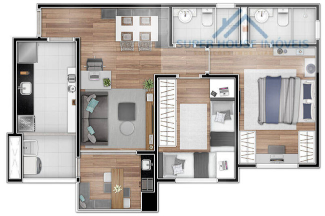 Imagem Apartamento com 2 Quartos à Venda, 64 m² em Jardim Timbauhy/aldeia - Barueri Imagem Apartamento com 2 Quartos à Venda, 64 m² em Jardim Timbauhy/aldeia - Barueri