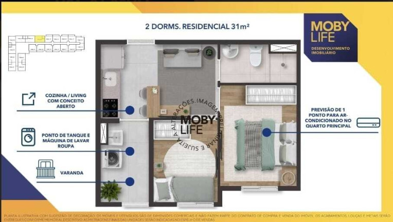 Foto do imóvel Apartamento com 2 Quartos à Venda, 31 m² em Barra Funda - São Paulo