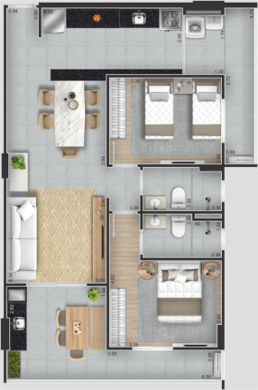 Imagem Apartamento com 2 Quartos à Venda, 82 m² em Guilhermina - Praia Grande