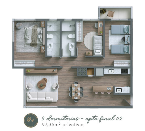 Imagem Apartamento com 2 Quartos à Venda, 72 m² em Centro - Nova Petrópolis
