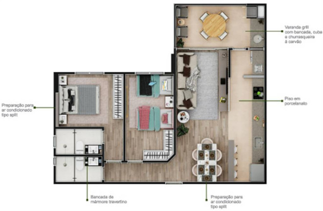 Imagem Apartamento com 2 Quartos à Venda, 69 m² em Forte - Praia Grande