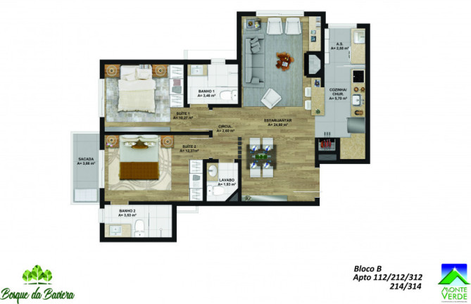 Imagem Apartamento com 1 Quarto à Venda, 50 m² em Bavaria - Gramado Imagem Apartamento com 1 Quarto à Venda, 50 m² em Bavaria - Gramado