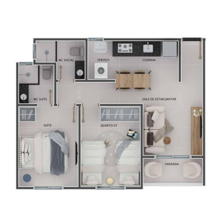 Imagem Apartamento com 3 Quartos à Venda, 64 m² em Bancários - João Pessoa