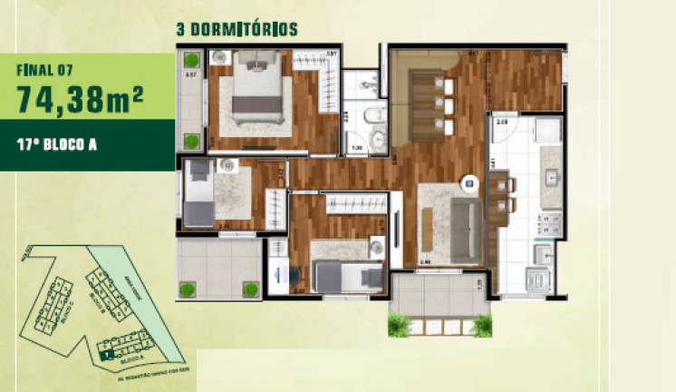 Imagem Apartamento com 1 Quarto à Venda, 57 m² em Jardim Tupanci - Barueri