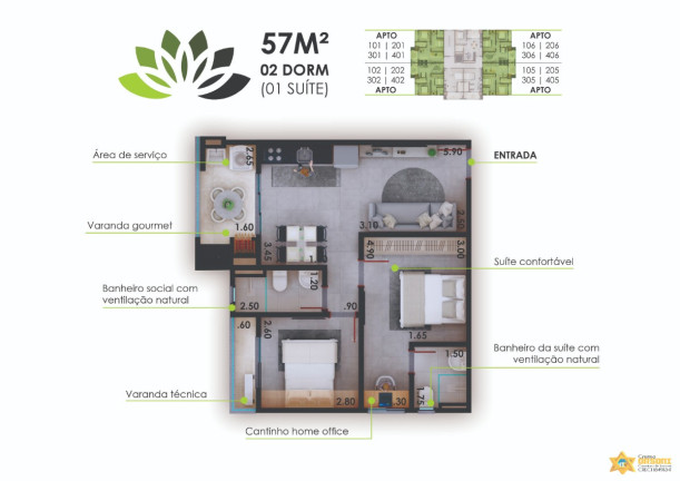 Imagem Apartamento com 2 Quartos à Venda, 57 m² em Perequê Açu - Ubatuba