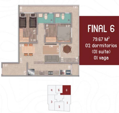 Imagem Apartamento com 2 Quartos à Venda, 80 m² em Balneario Flórida - Praia Grande