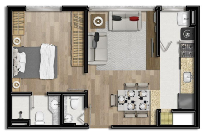 Imagem Apartamento com 2 Quartos à Venda, 60 m² em Bom Fim - Porto Alegre