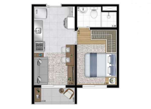 Imagem Apartamento com 1 Quarto à Venda, 28 m² em Chácara Santo Antônio (zona Sul) - São Paulo Imagem Apartamento com 1 Quarto à Venda, 28 m² em Chácara Santo Antônio (zona Sul) - São Paulo