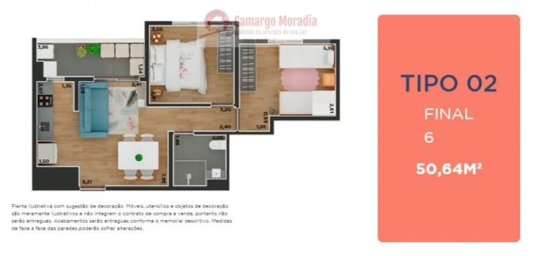 Imagem Apartamento com 2 Quartos à Venda, 51 m² em Vila Acoreana - Poá