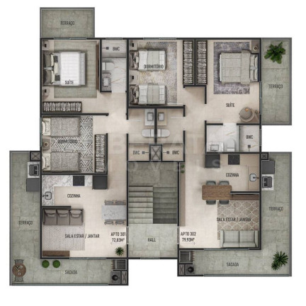 Imagem Apartamento com 2 Quartos à Venda, 58 m² em Centro - Navegantes Imagem Apartamento com 2 Quartos à Venda, 58 m² em Centro - Navegantes