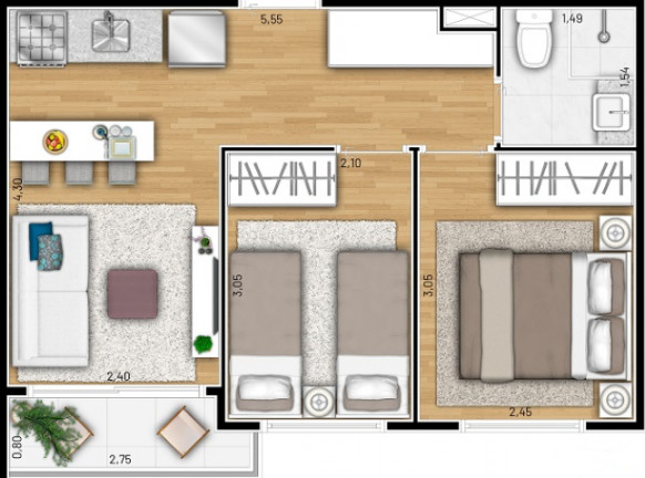 Imagem Apartamento com 2 Quartos à Venda, 38 m² em Cidade Jardim - São Paulo