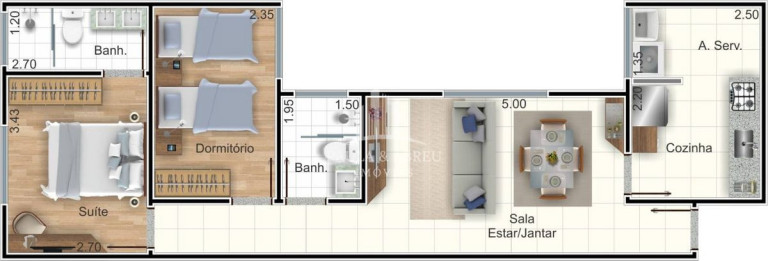 Imagem Apartamento com 1 Quarto à Venda, 38 m² em Vila Bocaina - Mauá
