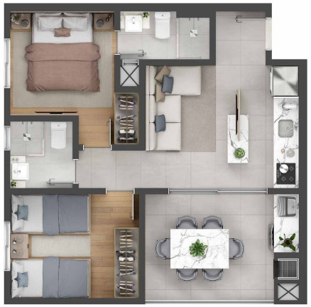 Imagem Apartamento com 3 Quartos à Venda, 58 m² em Centro - Pinhais