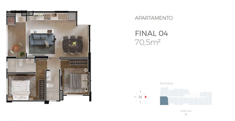 Imagem Apartamento com 2 Quartos à Venda, 71 m² em Praia Brava - Itajaí Imagem Apartamento com 2 Quartos à Venda, 71 m² em Praia Brava - Itajaí