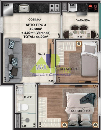 Imagem Apartamento com 2 Quartos à Venda, 44 m² em Burgo Paulista - São Paulo