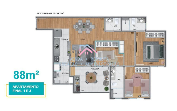Imagem Apartamento com 2 Quartos à Venda, 72 m² em Parque Da Represa - Jundiaí