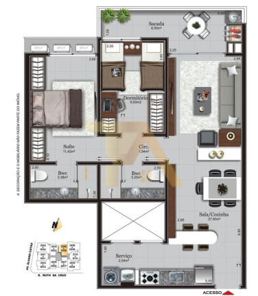 Imagem Apartamento com 2 Quartos à Venda, 65 m² em Paes Leme - Imbituba Imagem Apartamento com 2 Quartos à Venda, 65 m² em Paes Leme - Imbituba