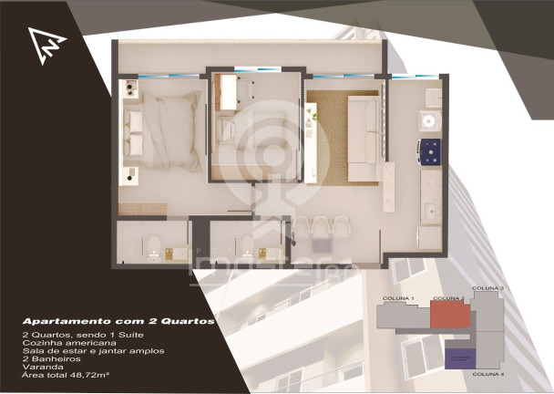 Imagem Apartamento com 2 Quartos à Venda, 48 m² em Damas - Fortaleza