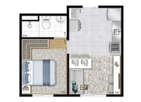 Imagem Apartamento com 1 Quarto à Venda, 26 m² em Jardim Mirante - São Paulo