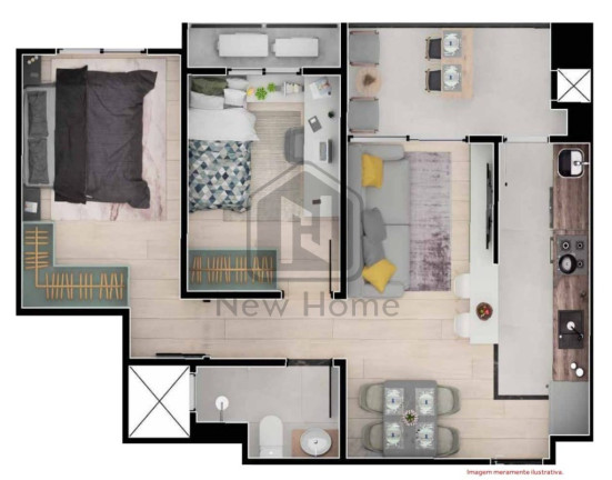 Imagem Imóvel com 2 Quartos à Venda, 54 m² em Cancelli - Cascavel