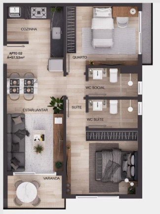 Imagem Apartamento com 2 Quartos à Venda, 59 m² em Intermares - Cabedelo