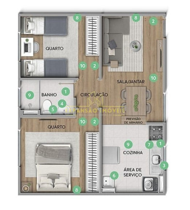 Imagem Apartamento com 2 Quartos à Venda, 85 m² em São Sebastião - Palhoça