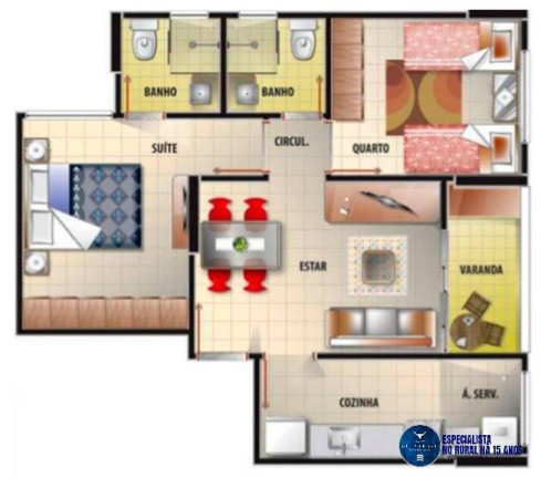 Imagem Apartamento com 2 Quartos à Venda, 58 m² em Jardim Das Esmeraldas - Goiânia Imagem Apartamento com 2 Quartos à Venda, 58 m² em Jardim Das Esmeraldas - Goiânia